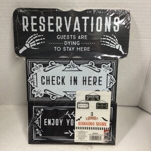 Target Bullseye Black and White Halloween Hanging Signs New